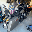 2009 - 2026 Harley Touring Road King FLHR Street Glide FLHX Gloss Black Dual Sharp - Angle 28" Passenger Backrest Sissy Bar - Mofun - 90302106