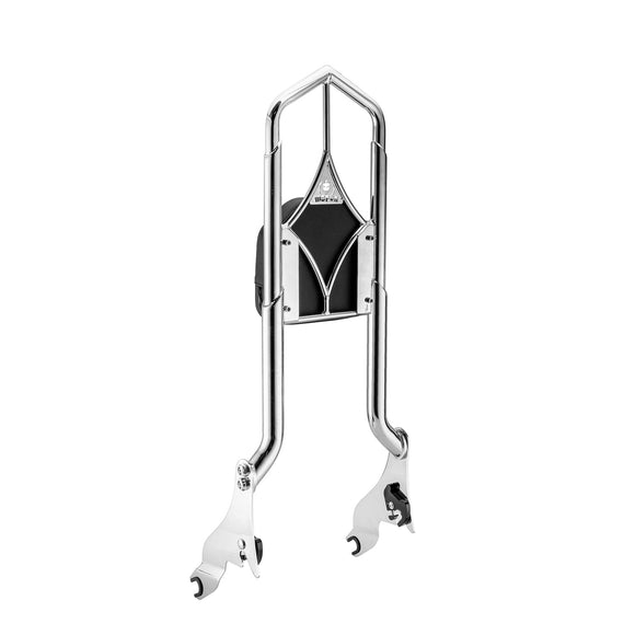 2009+ Harley Touring Road Glide Street Glide Solid Steel Throne Passenger Sissy Bar Backrest - Mofun - 90302103