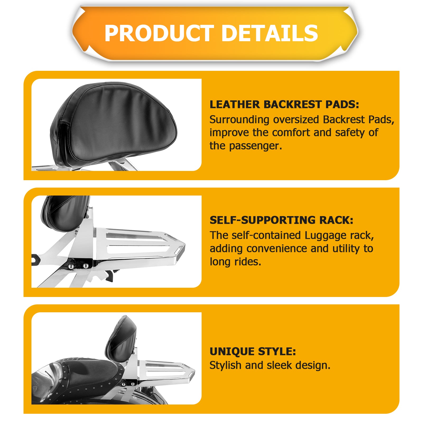 2010 - 2016 Cross Roads & Cross Country Passenger Sissy Bar Backrest Luggage Rack Kit - Mofun - 90302029