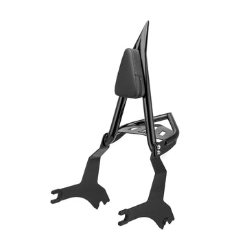 2010 - 2016 Victory Cross Roads and Cross Country Gloss Black Sharp Angle Passenger Backrest Sissy Bar with Luggage Rack - Mofun - 90302189