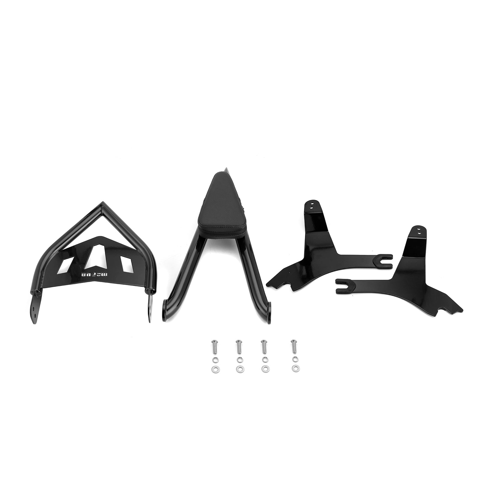 2010 - 2016 Victory Cross Roads and Cross Country Gloss Black Sharp Angle Passenger Backrest Sissy Bar with Luggage Rack - Mofun - 90302189