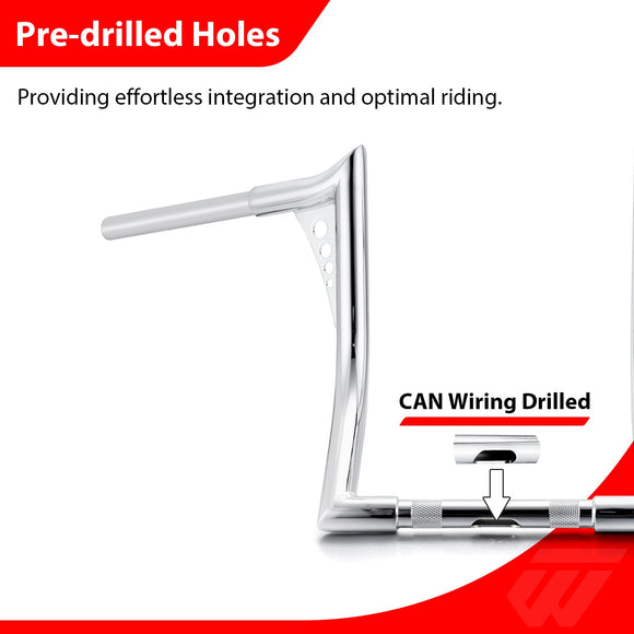 2010 - 2017 Victory Cross Country & Crossroads & Magnum Chrome 12" APE Hanger Bar - Sharp Handlebar - Mofun - 90101191