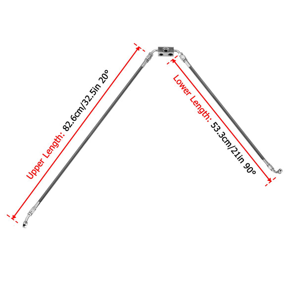 2012 - 2017 Harley Dyna Street Bob/Wide Glide w/ ABS Models Extended Length ABS Hydraulic Front Brake Line Kit (for 16" - 18" Handlebar) - Mofun - 90110264