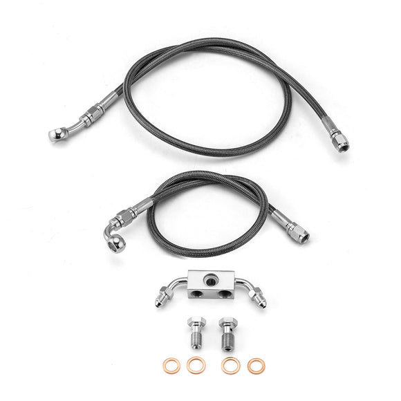 2012 - 2017 Harley Dyna Street Bob/Wide Glide w/ ABS Models Extended Length ABS Hydraulic Front Brake Line Kit (for 16" - 18" Handlebar) - Mofun - 90110264