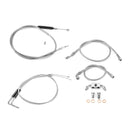 2012 - 2017 Harley Dyna w/ ABS Extended Length Upper ABS Upper Hydraulic Front Brake Line, Throttle and Idle Cable and Clutch Cable Kit (for 12" - 14" Handlebar w/ ABS) - Mofun - 90109050