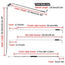 2012 - 2017 Harley Dyna w/ ABS Extended Length Upper ABS Upper Hydraulic Front Brake Line, Throttle and Idle Cable and Clutch Cable Kit (for 12" - 14" Handlebar w/ ABS) - Mofun - 90109050