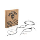 2012 - 2017 Harley Dyna w/ ABS Extended Length Upper ABS Upper Hydraulic Front Brake Line, Throttle and Idle Cable and Clutch Cable Kit (for 14" - 16" Handlebar w/ ABS) - Mofun - 90109051