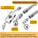 2012 - 2017 Harley Dyna w/ ABS Extended Length Upper ABS Upper Hydraulic Front Brake Line, Throttle and Idle Cable and Clutch Cable Kit (for 14" - 16" Handlebar w/ ABS) - Mofun - 90109052