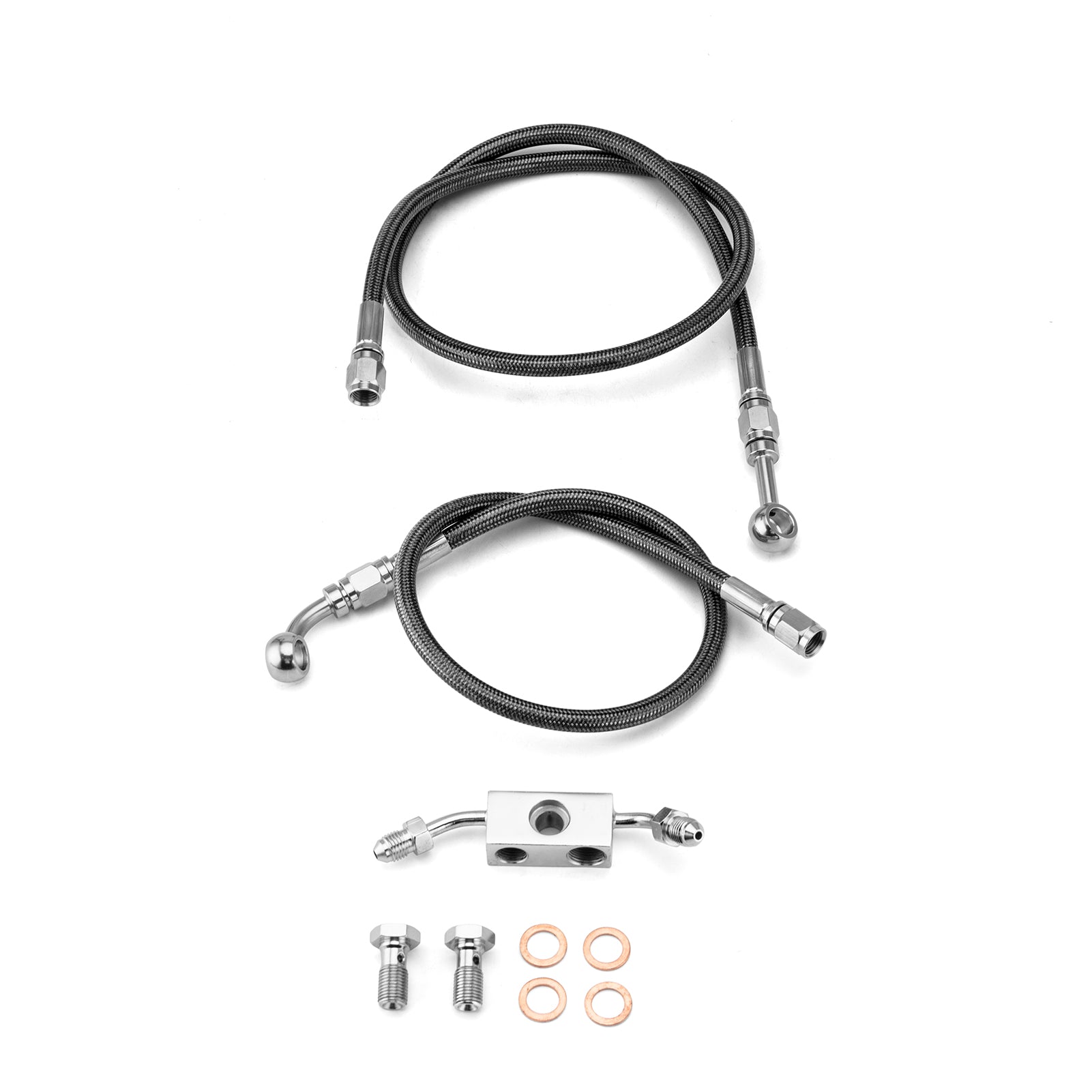 2012 - 2023 Harley Sportster XL883 XL1200 w/ ABS Extended Length ABS Hydraulic Front Brake Line Kit (for 16" - 18" Handlebar) - Mofun - 90110203