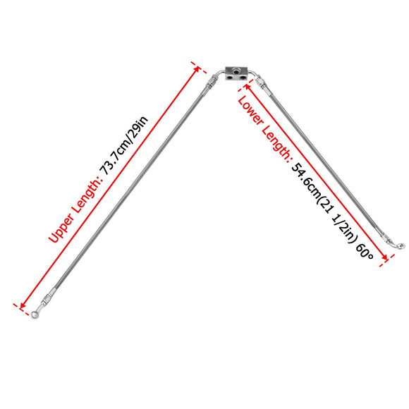 2012 - 2023 Harley Sportster XL883 XL1200 w/ ABS Extended Length ABS Hydraulic Front Brake Line Kit (for 16" - 18" Handlebar) - Mofun - 90110204