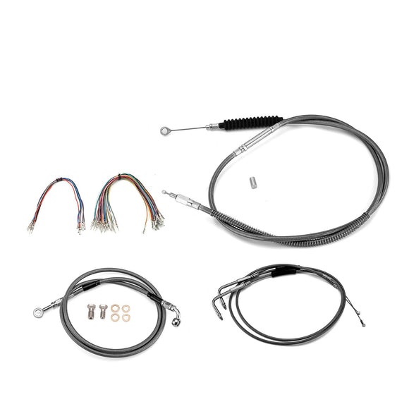 2014 - 2017 Harley Sportster Superlow XL883L 1200T Non - ABS Extended Length Throttle and Idle Cable, Non - ABS Hydraulic Front Brake Line and Clutch Cable Kit - Mofun - 90109275