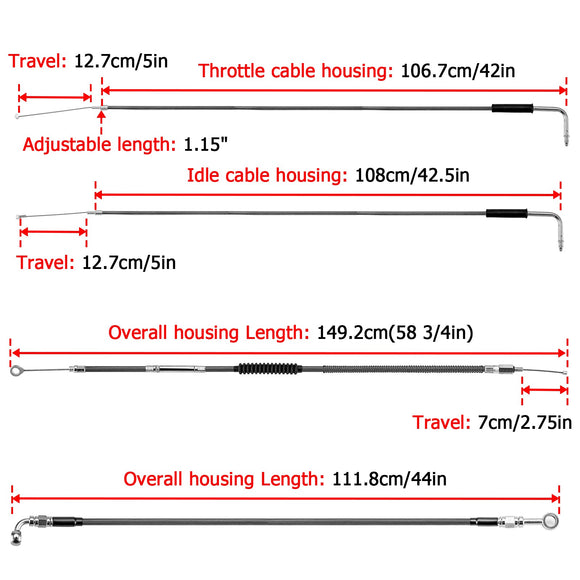 2014 - 2021 Harley Sportster XL883N/XL883L/XL1200T Gloss Black 12" T Bar Handlebar with Non - ABS Cable Kit - Mofun - 90101064+90109248