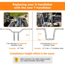 2014 - 2021 Harley Sportster XL883N/XL883L/XL1200T Gloss Black 12" T Bar Handlebar with Non - ABS Cable Kit - Mofun - 90101064+90109248