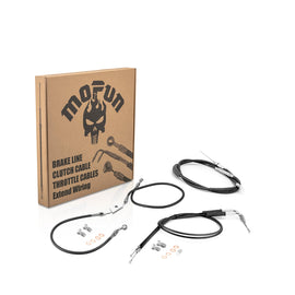 2014 - 2023 Harley Sportster w/ ABS Models Extended Length Upper ABS Upper Hydraulic Front Brake Line, Throttle and Idle Cable and Clutch Cable Kit (for 16" - 18" Handlebar w/ ABS) - Mofun - 90109056