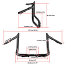 2014 - 2023 Harley Street Glide FLHX w/ Batwing Fairing Models Black 12" Pre - Wired Bagger Handlebar - Mofun - 90101492