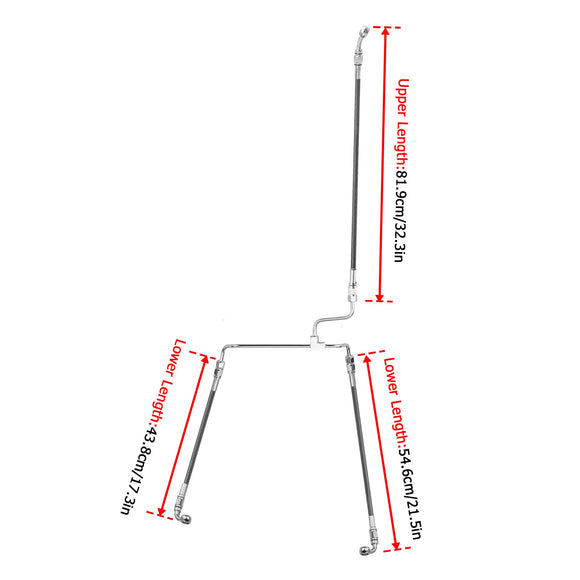 2014 - 2023 Harley Touring Road King/Road Glide/Street Glide Non - ABS Models Extended Length Non - ABS Hydraulic Front Brake Line Kit (for 12" - 14" Handlebar) - Mofun - 90110142