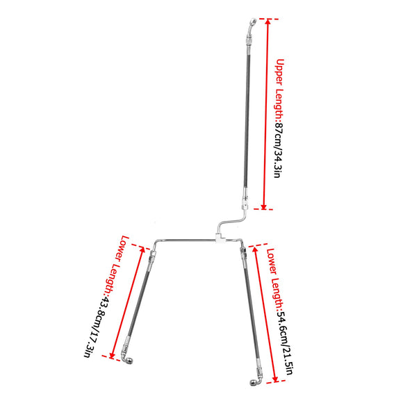 2014 - 2023 Harley Touring Road King/Road Glide/Street Glide Non - ABS Models Extended Length Non - ABS Hydraulic Front Brake Line Kit (for 16" - 18" Handlebar) - Mofun - 90110144