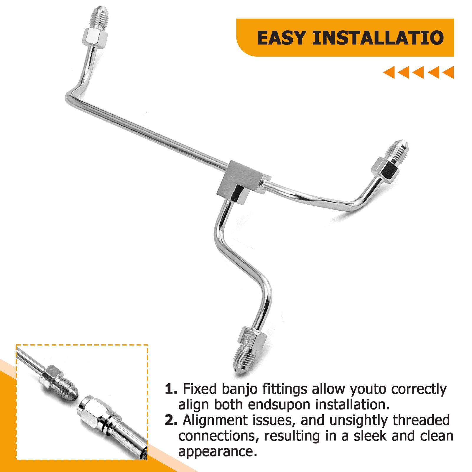 2014 - 2023 Harley Touring Road King/Road Glide/Street Glide Non - ABS Models Extended Length Non - ABS Hydraulic Front Brake Line Kit (for 16" - 18" Handlebar) - Mofun - 90110144