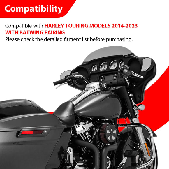 2014 - 2023 Harley Touring w/ Batwing Fairing Models 10" PRE - WIRED Bagger Monkey Bar - Sharp Handlebar - Mofun - 90101496