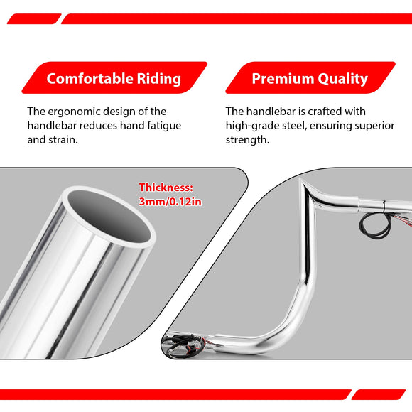 2014 - 2023 Harley Touring w/ Batwing Fairing Models 10" PRE - WIRED Bagger Monkey Bar - Sharp Handlebar - Mofun - 90101496