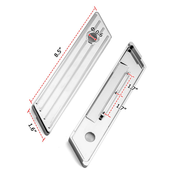 2014 - 2024 Harley Touring Chrome Horizontal Stripes Aluminum Saddlebag Latch Cover - Mofun - 90705013