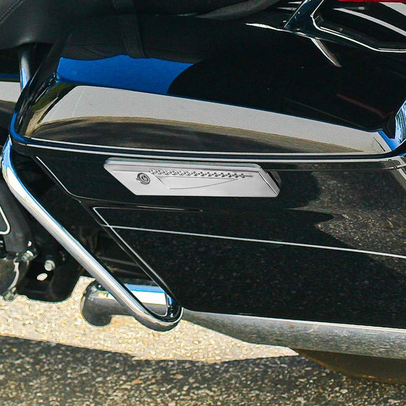 2014 - 2024 Harley Touring Juxtaposition Type Dotted Pattern Saddlebag Latch Cover - Mofun - 90705009