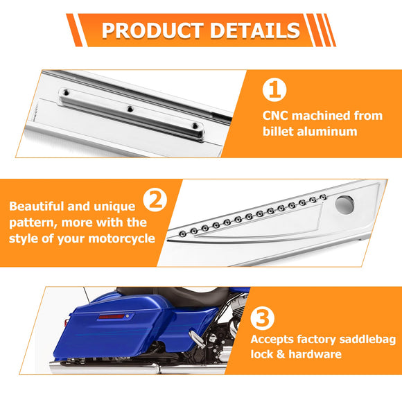 2014 - 2024 Harley Touring Juxtaposition Type Dotted Pattern Saddlebag Latch Cover - Mofun - 90705009