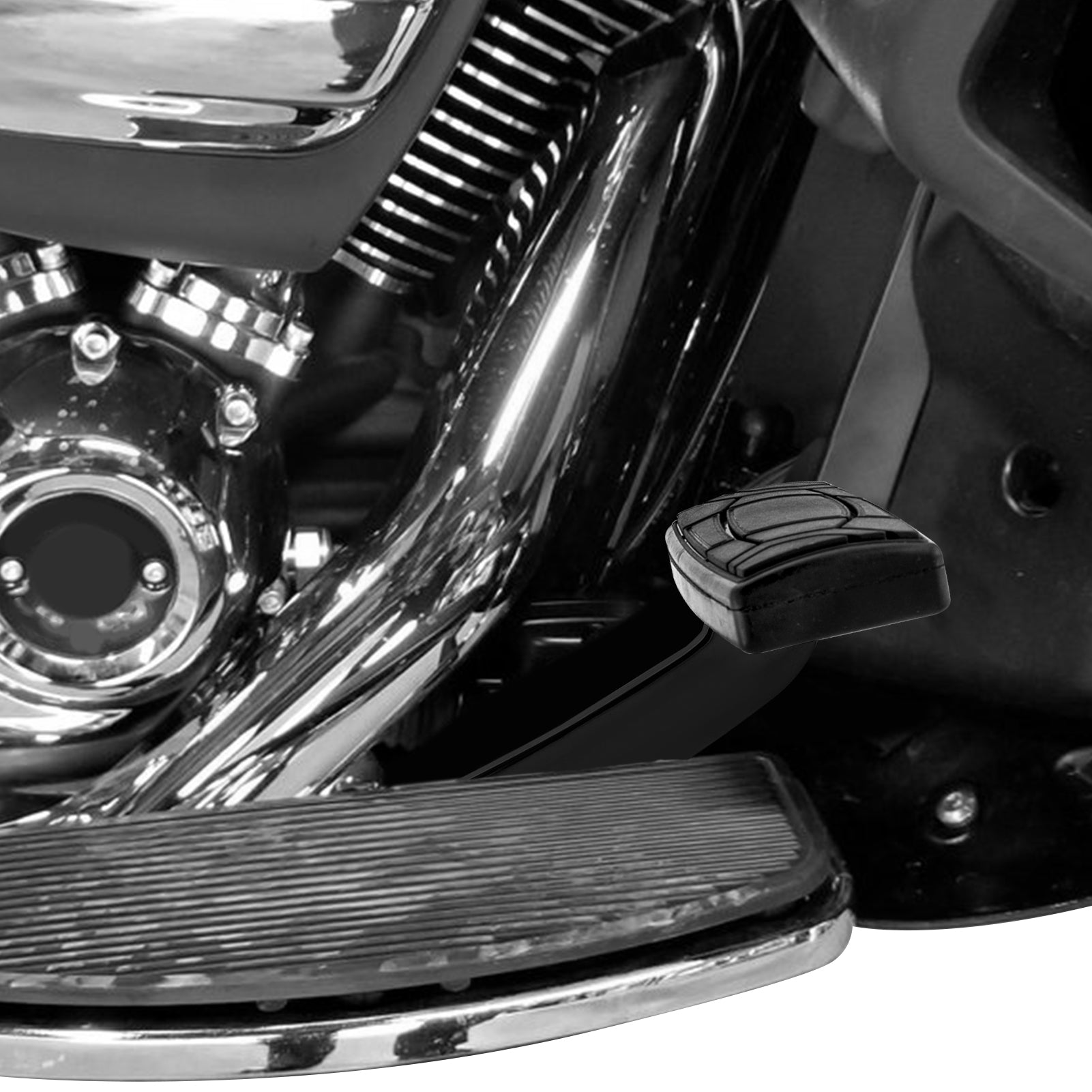 2014 - 2024 Harley Touring Models With Fairing Lowers Gloss Black Steel Rear Brake Pedals - Mofun - 90407002