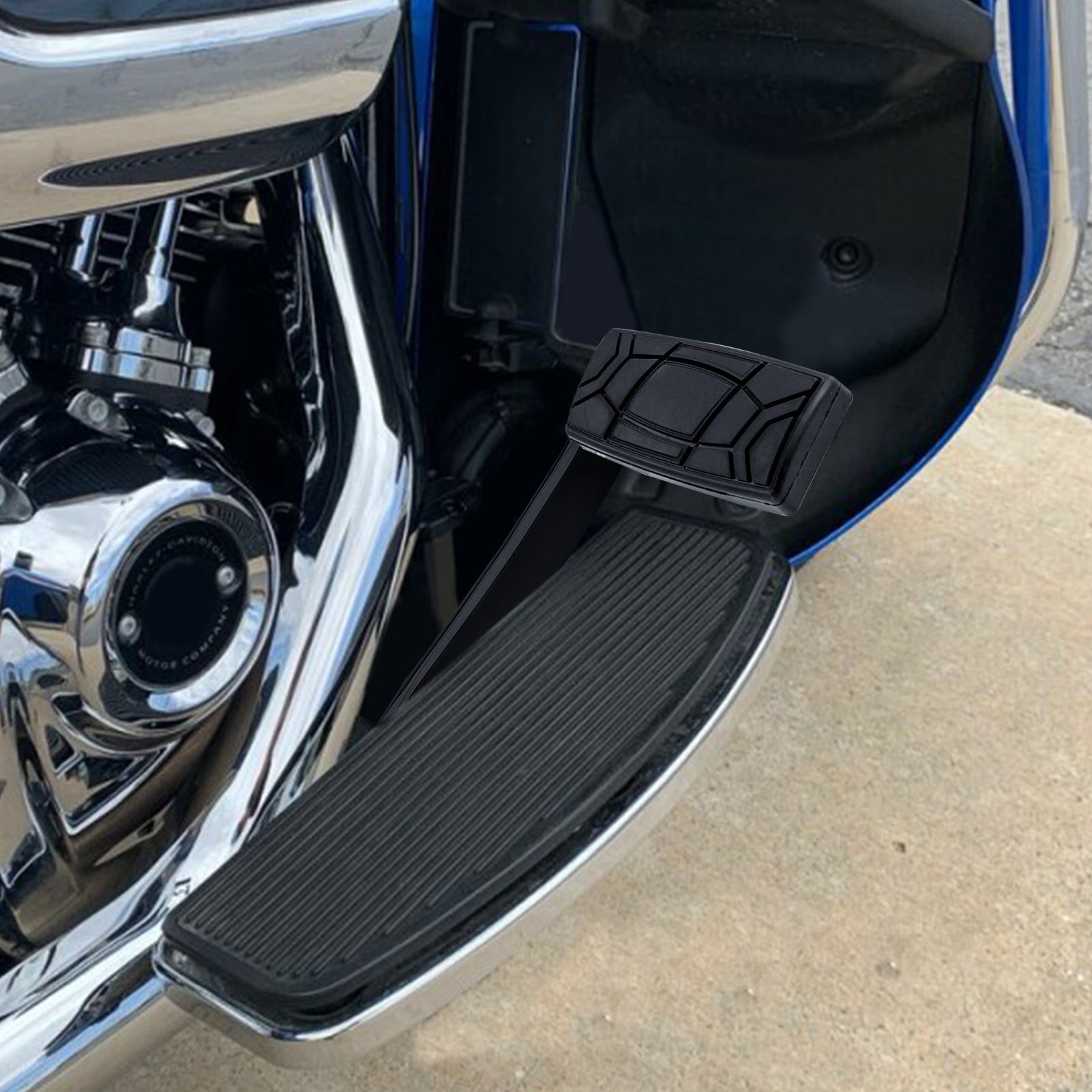 2014 - 2024 Harley Touring Models With Fairing Lowers Gloss Black Steel Rear Brake Pedals - Mofun - 90407002