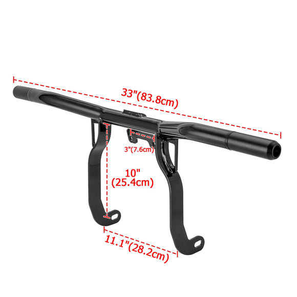 2014 - 2024 Harley Touring Road King Electra Glide Black Steel Front Highway Engine Guard Crash Bar Flat - Out Bar - Mofun - 90201105