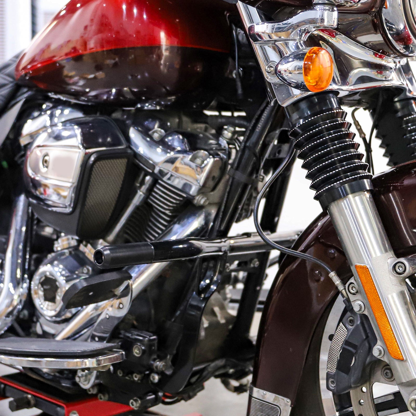 2014 - 2024 Harley Touring Road King Electra Glide Black Steel Front Highway Engine Guard Crash Bar Flat - Out Bar - Mofun - 90201105