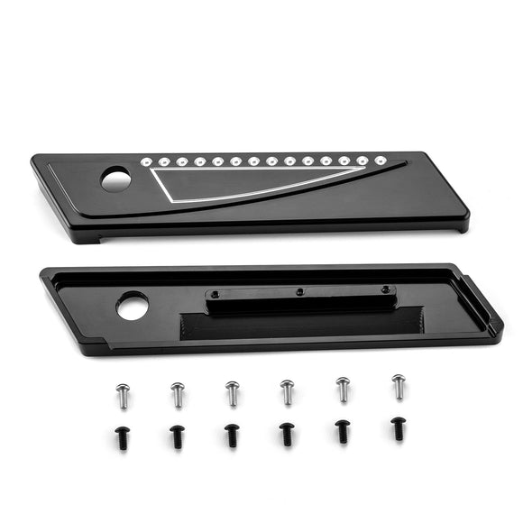 2014 - 2024 Harley Touring Road King Road Glide Aluminum Black Saddlebag Latch Cover | Juxtaposition Type Dotted Pattern - Mofun - 90705010