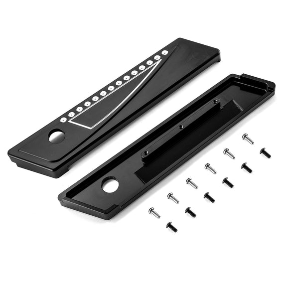 2014 - 2024 Harley Touring Road King Road Glide Aluminum Black Saddlebag Latch Cover | Juxtaposition Type Dotted Pattern - Mofun - 90705010