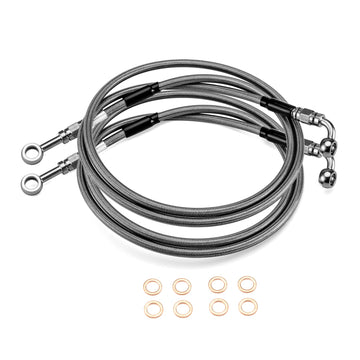 2014 - 2024 Harley Touring w/ ABS 64.5" Stock Length Stainless Steel Hydraulic Front ABS Lower Brake Line Kit - Mofun - 90110121