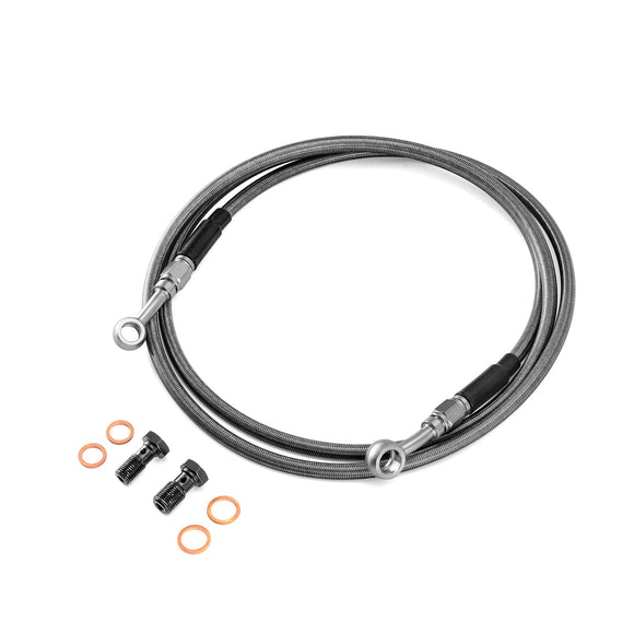 2014 - 2024 Harley Touring w/ ABS 68" Extended Length Stainless Steel ABS Upper Hydraulic Front Brake Line Kit for 12" - 14" Handlebar - Mofun - 90110101