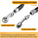 2014 - 2024 Harley Touring w/ ABS 68" Extended Length Stainless Steel ABS Upper Hydraulic Front Brake Line Kit for 12" - 14" Handlebar - Mofun - 90110101