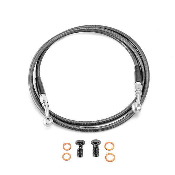 2014 - 2024 Harley Touring w/ ABS 70" Extended Length Stainless Steel ABS Upper Hydraulic Front Brake Line Kit for 16" - 18" Handlebar - Mofun - 90110103