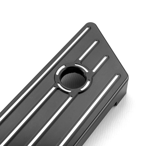 2014 - 2024 Street Glide FLHX CVO Limited FLHTKSE Black Aluminum Saddlebag Latch Cover | Horizontal Stripes - Mofun - 90705014