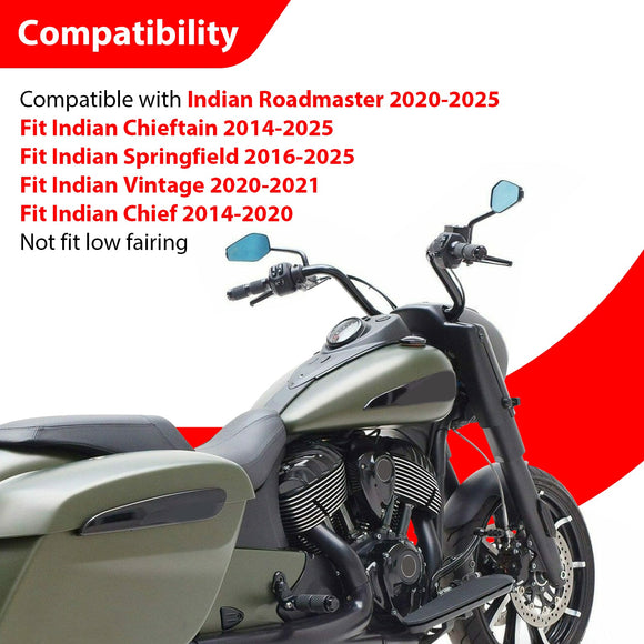 2014 - 2025 Indian Chieftain Springfield Roadmaster Gloss Black Mustache - sharp Front Engine Guard Crash Bar - Mofun - 90201088