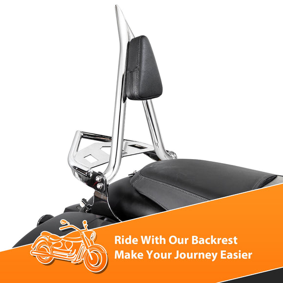 2014 - 2025 Indian Roadmaster/Chieftain/Pursuit/Challenger/Springfield/Vintage Chrome 23" Passenger Backrest Sissy Bar w/ Luggage Rack - Mofun - 90302193