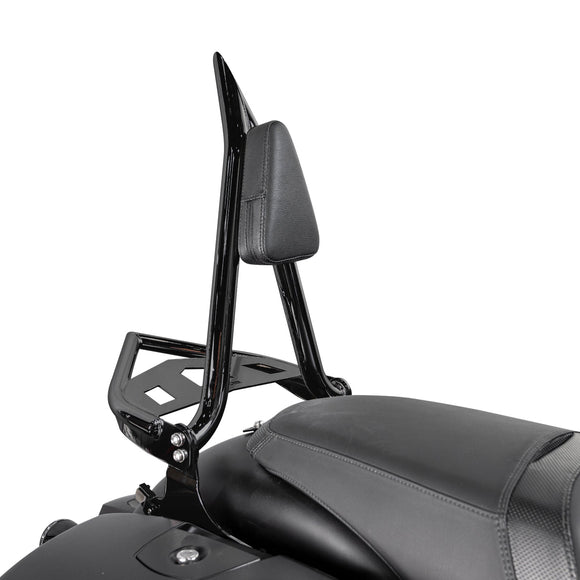 2014 - 2025 Indian Roadmaster/Chieftain/Pursuit/Challenger/Springfield/Vintage Gloss Black 23" Passenger Backrest Sissy Bar w/ Luggage Rack - Mofun - 90302194
