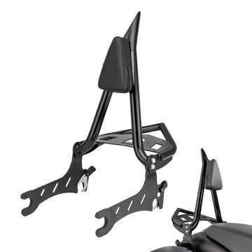 2014 - 2025 Indian Roadmaster/Chieftain/Pursuit/Challenger/Springfield/Vintage Gloss Black 23" Passenger Backrest Sissy Bar w/ Luggage Rack - Mofun - 90302194