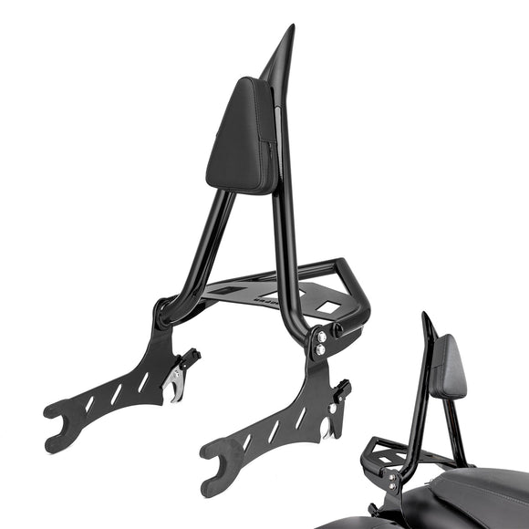 2014 - 2025 Indian Roadmaster/Chieftain/Pursuit/Challenger/Springfield/Vintage Gloss Black 23" Passenger Backrest Sissy Bar w/ Luggage Rack - Mofun - 90302194