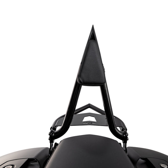 2014 - 2025 Indian Roadmaster/Chieftain/Pursuit/Challenger/Springfield/Vintage Gloss Black 23" Passenger Backrest Sissy Bar w/ Luggage Rack - Mofun - 90302194