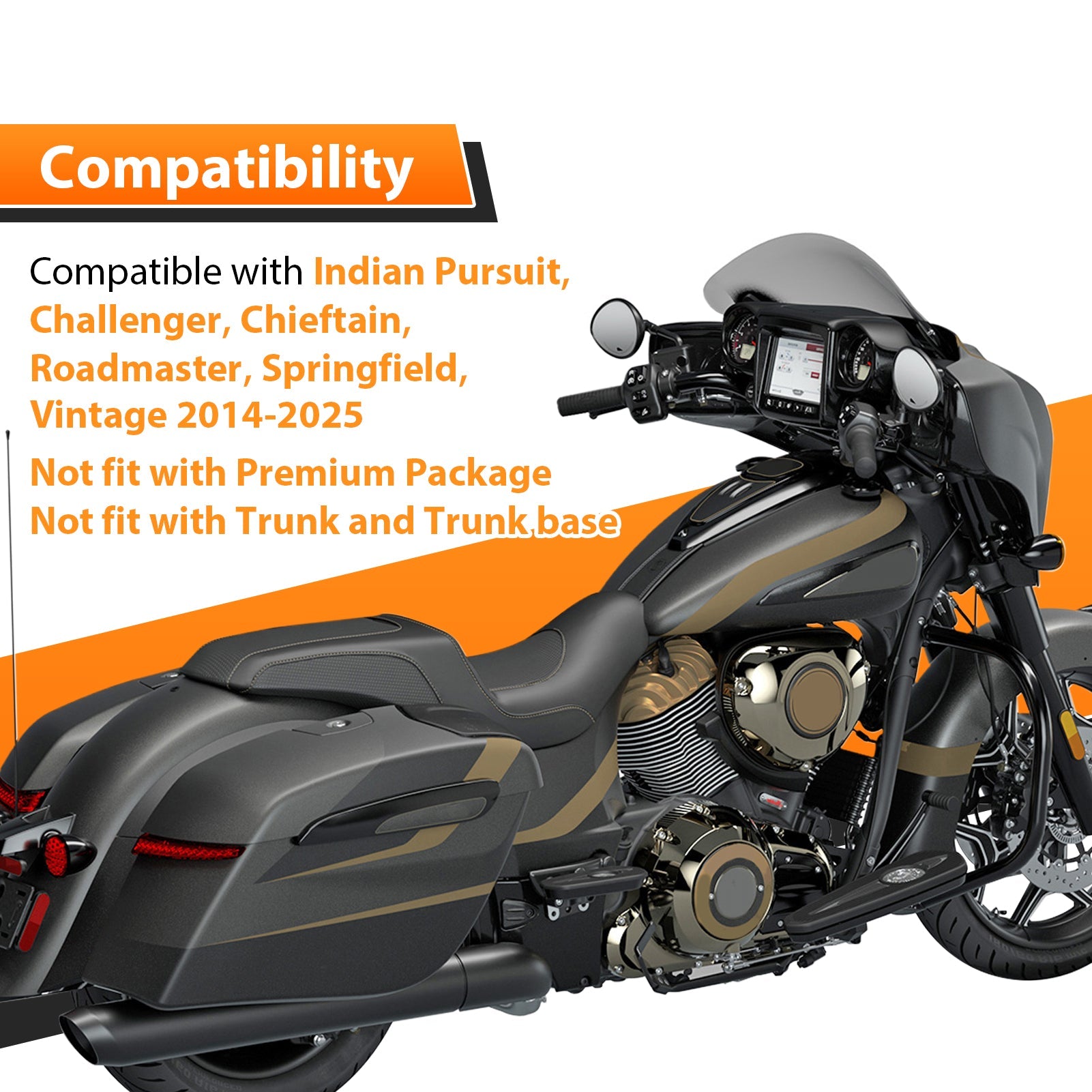 2014 - 2025 Indian Roadmaster/Chieftain/Pursuit/Challenger/Springfield/Vintage Gloss Black 23