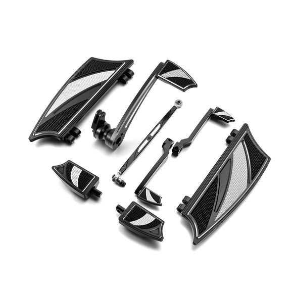 2014 - 2026 Harley Touring Models Motorcycle Brake Shifter Levers Diamond Armor Floorboards Kit - Mofun - 90409002