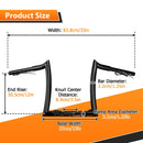 2015 - 2023 Harley Touring Road Glide Gloss Black 12" Pre - Wired Handlebar Bagger - sharp Bar - Mofun - 90101602