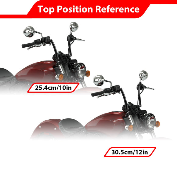 2015 - 2024 Indian Scout Bobber Rogue Gloss Black 10" 12" APE Hanger Bar - Sharp Handlebar - Mofun - 90101524