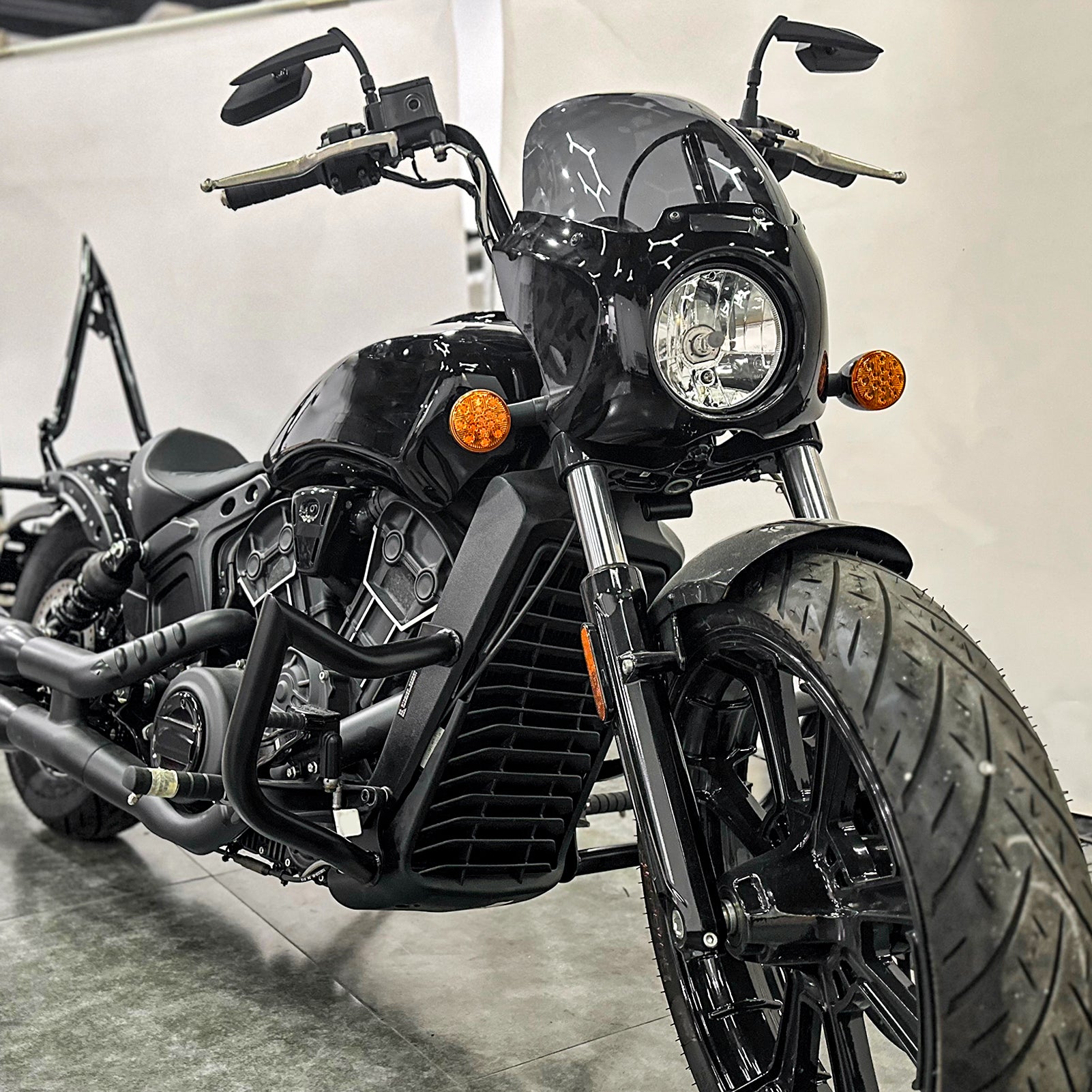 2015 - 2024 Indian Scout Bobber/Sixty/Rogue Front Highway Engine Guard Crash Bar, Sharp Angle - Mofun - 90201091