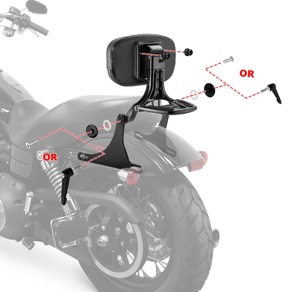 2016 - 2017 Dyna Low Rider FXDLS Street Bob FXDB Gloss Black Multi - Purpose Adjustable Backrest - Mofun - 90302170